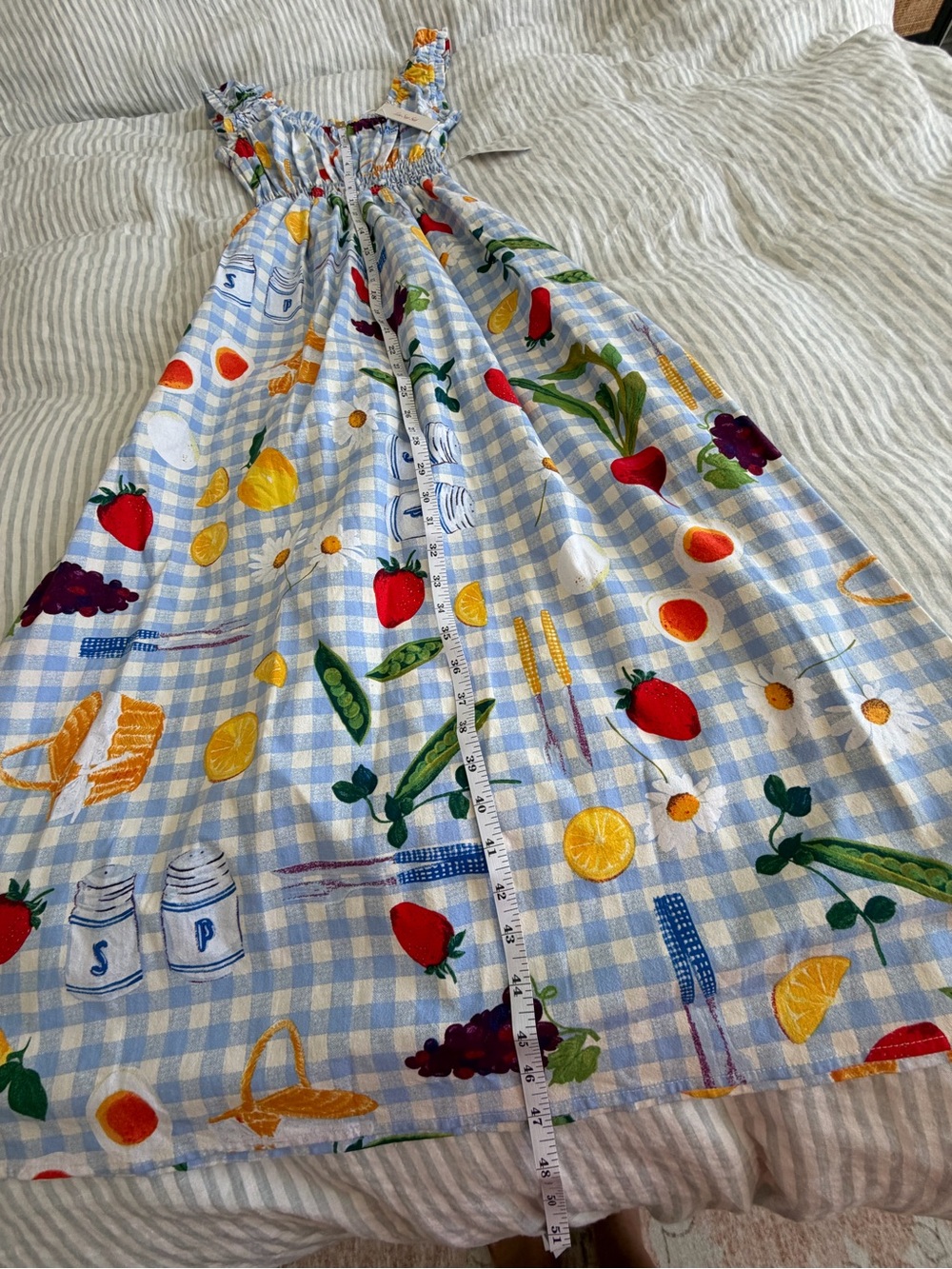 NWT Lisa says Gah picnic blue gingham maxi dress - Picture 6 of 6
